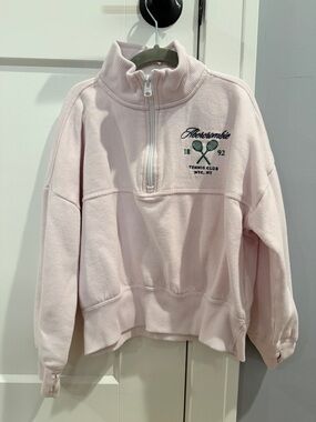 Abercrombie Pink Half-Zip Tennis Club Pullover